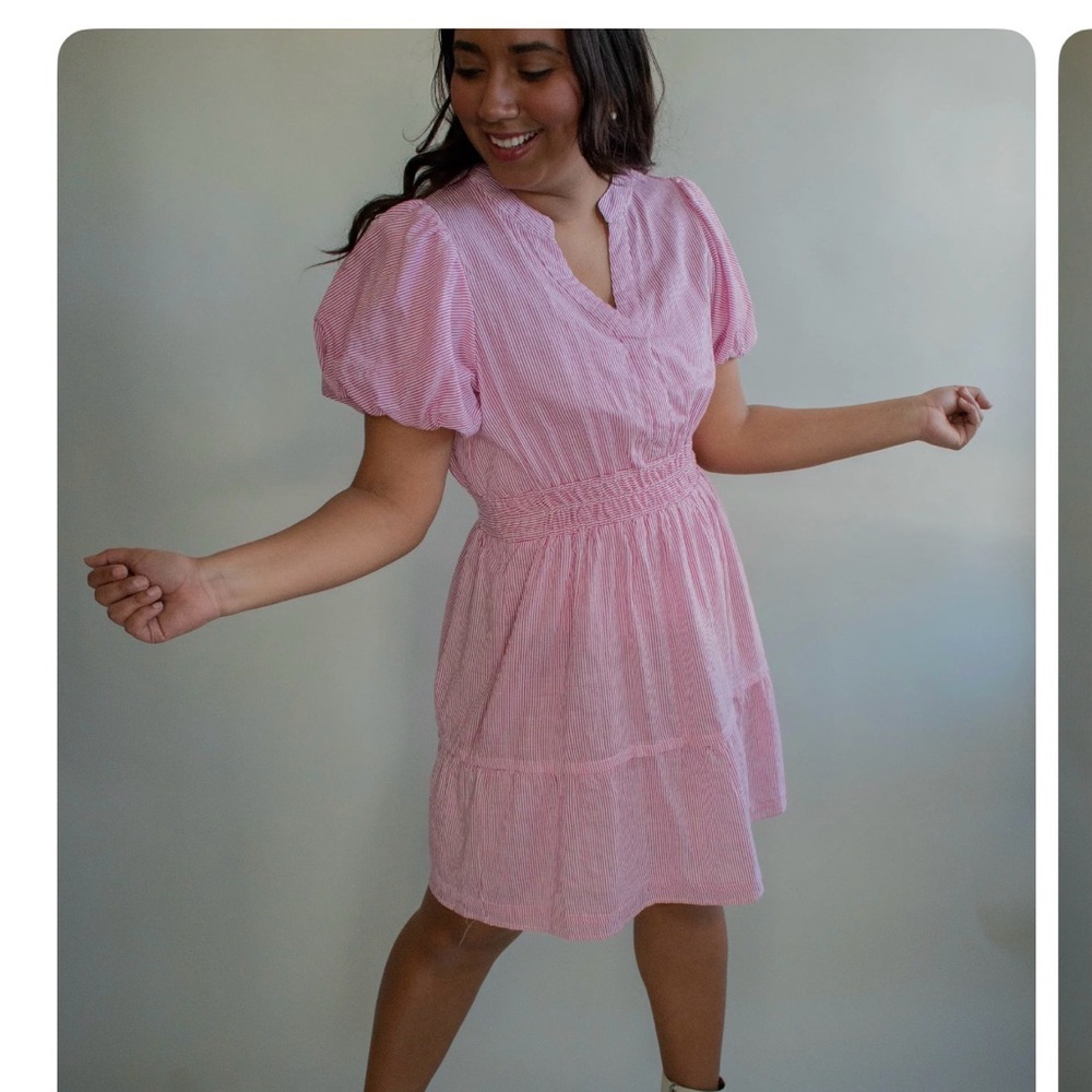 Umgee Pink Striped Mini Dress